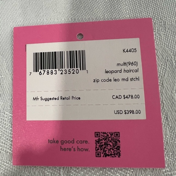 Kate Spade Leopard Haircalf zip medium satchel with chocolate leather sides - Picture 11 of 12